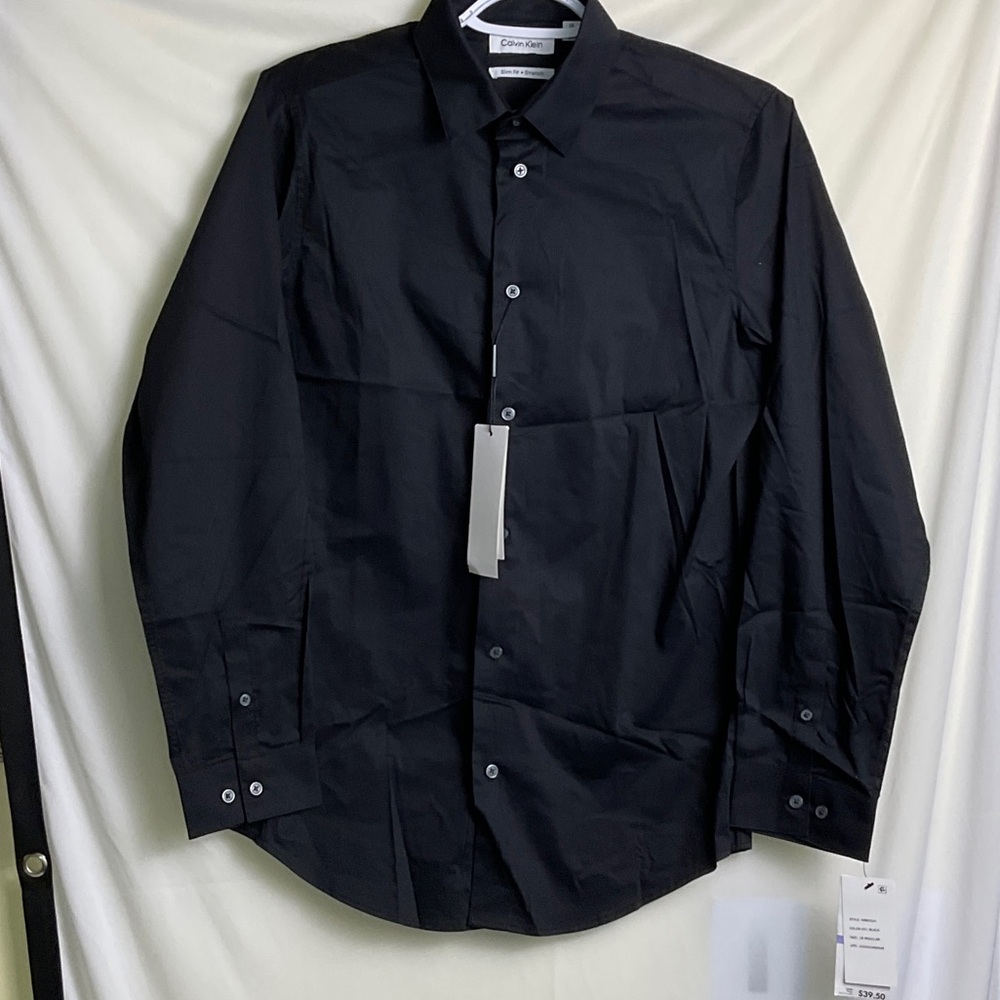 Calvin Klein Kids Classic Black Button Down Shirt